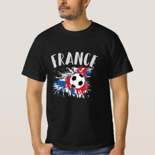 T-shirt Balle de foot grunge drapeau de la France