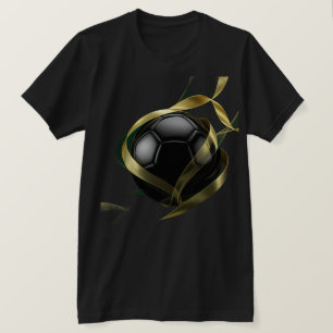 T-shirt Balle de football avec tourbillons dorés autour