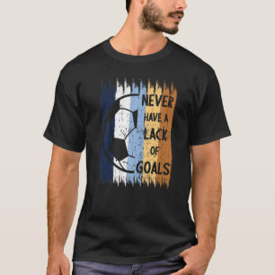 T-shirt Balle de football couleur bleu vintage hiver