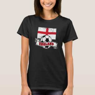 T-SHIRT BALLE DE FOOTBALL ET DRAPEAU D'ANGLETERRE DÉTRUITS