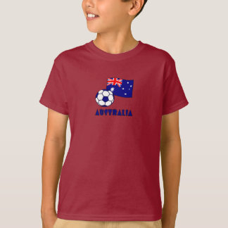 T-shirt Balle de football et drapeau de l'Australie bleus