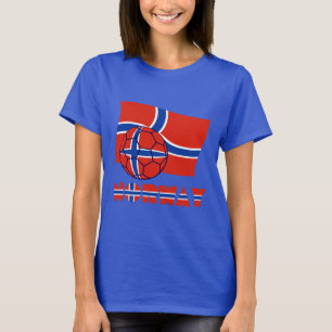 T-shirt Balle de football et drapeau norvégien