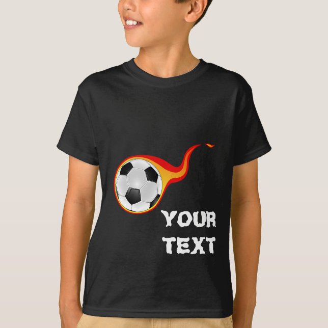 T-shirt balle de football flamboyante (Devant)
