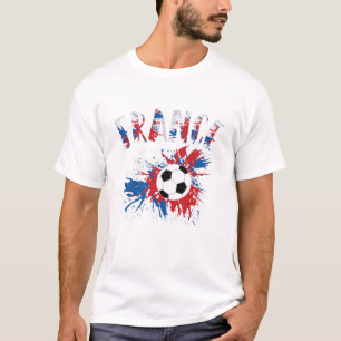 T-shirt Balle de football grunge drapeau de la France