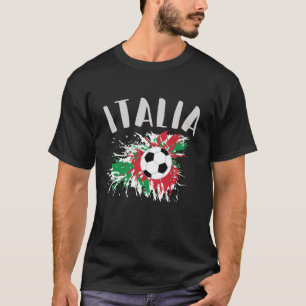 T-shirt Balle de football grunge drapeau de l'Italie