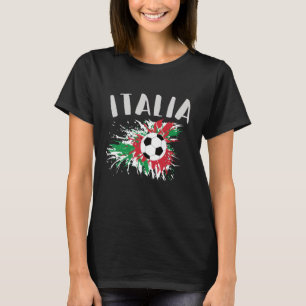 T-shirt Balle de Football Grunge Drapeau Italie