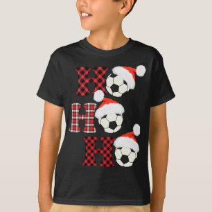 T-shirt Balle de Football Noël Père Noël Tête Rouge Tête J