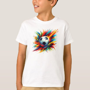 T-shirt Balle de football Splash Futuriste Football Abstra