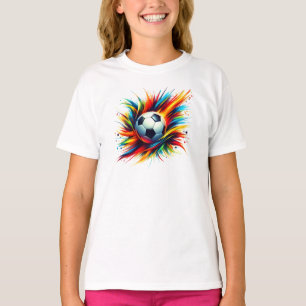 T-shirt Balle de football Splash Futuriste Football Abstra