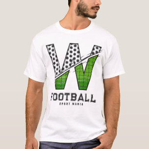 T-shirt Balle de football Texture Initiale Typographie Spo