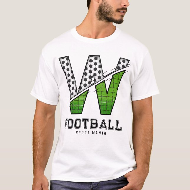 T-shirt Balle de football Texture Initiale Typographie Spo (Devant)