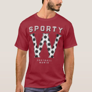 T-shirt Balle de Football Texture Initiale Typographie Spo