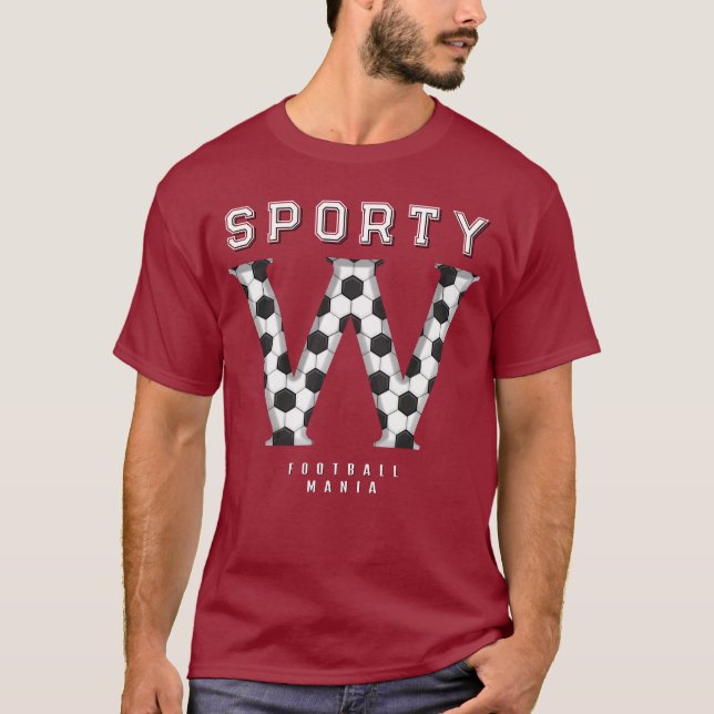 T-shirt Balle de Football Texture Initiale Typographie Spo (Devant)