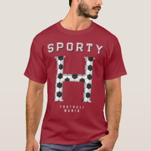 T-shirt Balle de Football Texture Initiale Typographie Spo