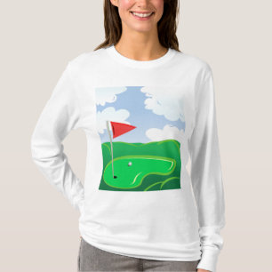 T-shirt Balle de Golf sur Tee avec Club Driver
