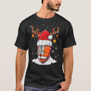 T-shirt Balle de Noël Santa Hat Reindeer Lumières