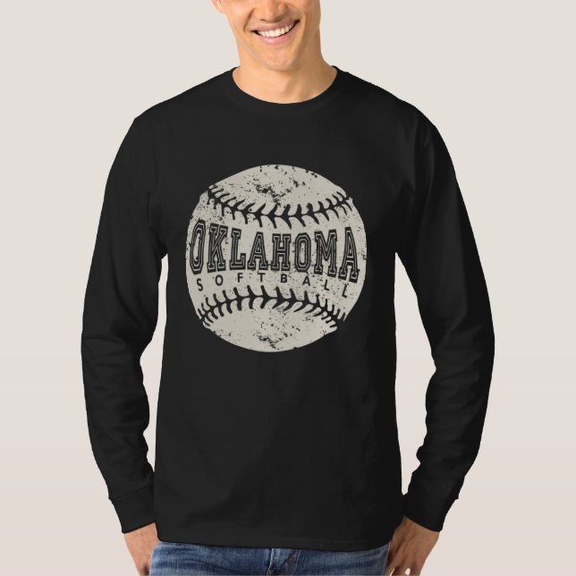 T-shirt Balle de softball Oklahoma (Devant)