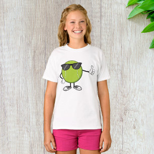 T-shirt Balle de Tennis Souriante avec Lunettes de Soleil
