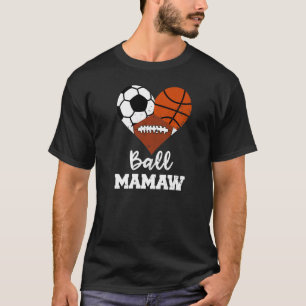 T-shirt Balle Mamaw Heart Football Football Football Footb