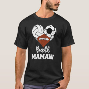 T-shirt Balle Mamaw Heart Volleyball Football Football Mam