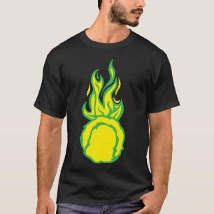 T-shirt balle tennis flamme fire flame cartoon dessin