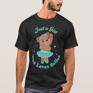 T-shirt Ballerina À Ours En Teddy Mignonne Juste Une Fille