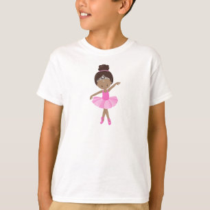 T-shirt Ballerina afro-américaine, Tutu rose, Fille de bal