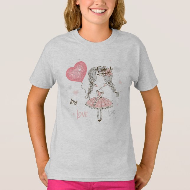T-shirt Ballerina avec ballon (Devant)