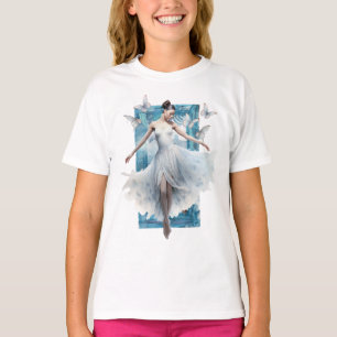 T-shirt Ballerina dansant parmi un essaim de papillons