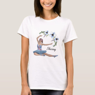 T-shirt Ballerina en bleu Nom personnel