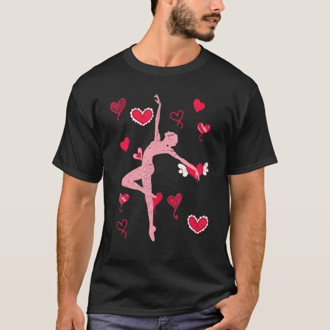 T-shirt Ballerina Hearts En Pointe Ballet Danser B (Devant)