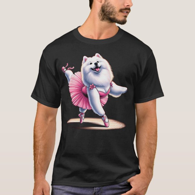 T-shirt Ballerina Samoyed Dog Dancing (Devant)