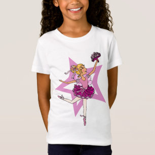 T-Shirt Ballerina star en rose avec le dessus de cheveu bl