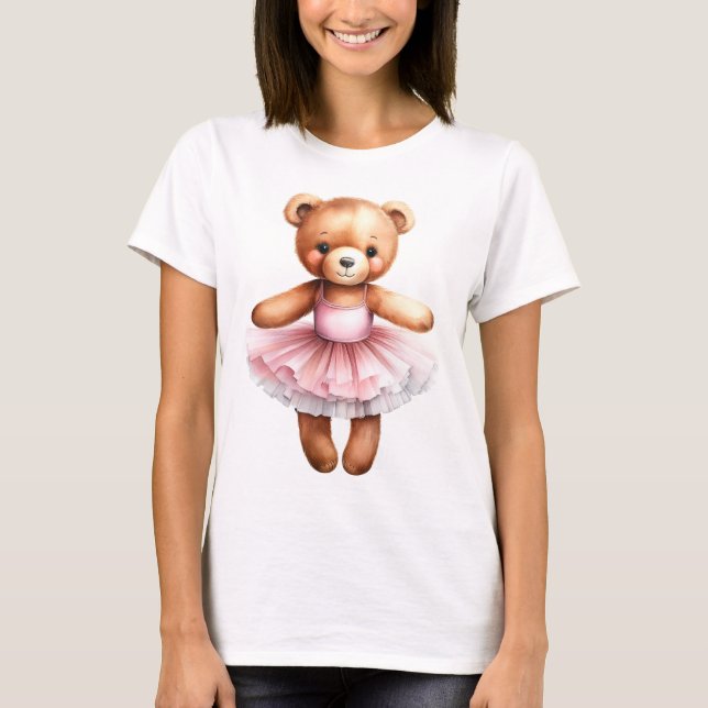 T-shirt Ballerine de danse de l'ours en peluche (Devant)