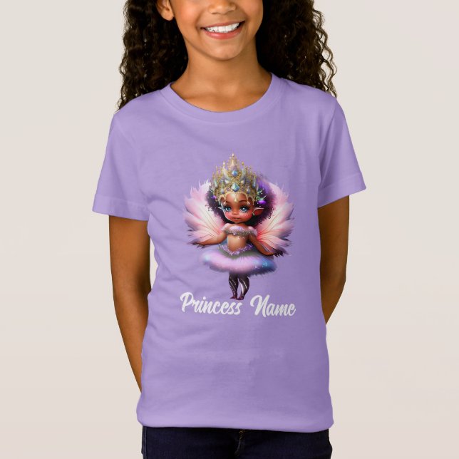 T-Shirt Ballerine de fée princesse roses ailes de chatte v (Devant)