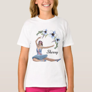 T-shirt Ballerine en Bleu Nom Personnel