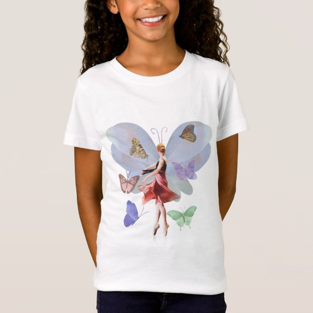 T-Shirt Ballerine et papillons (Devant)