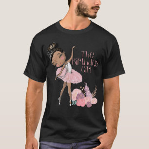 T-shirt Ballerine noire fille d'anniversaire correspondanc