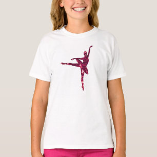 T-shirt Ballerine scintillante rose