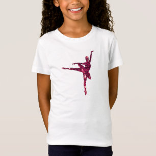 T-Shirt Ballerine scintillante rose
