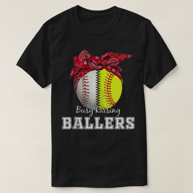T-shirt Ballers de levage occupés Softball Baseball M (Design devant)