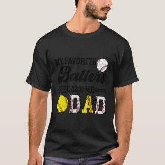 T-shirt Ballers préférés Appelez-Moi Papa Softball Basebal