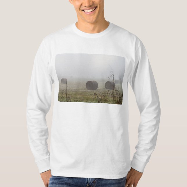T-shirt Balles De Foin Dans Le Fog (Devant)