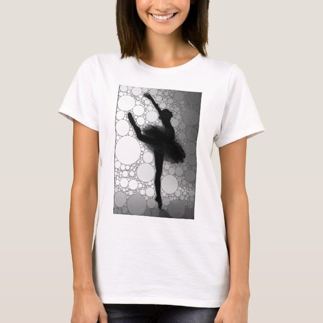 T-shirt Ballet Black Blanc Danse Ballerina (Devant)