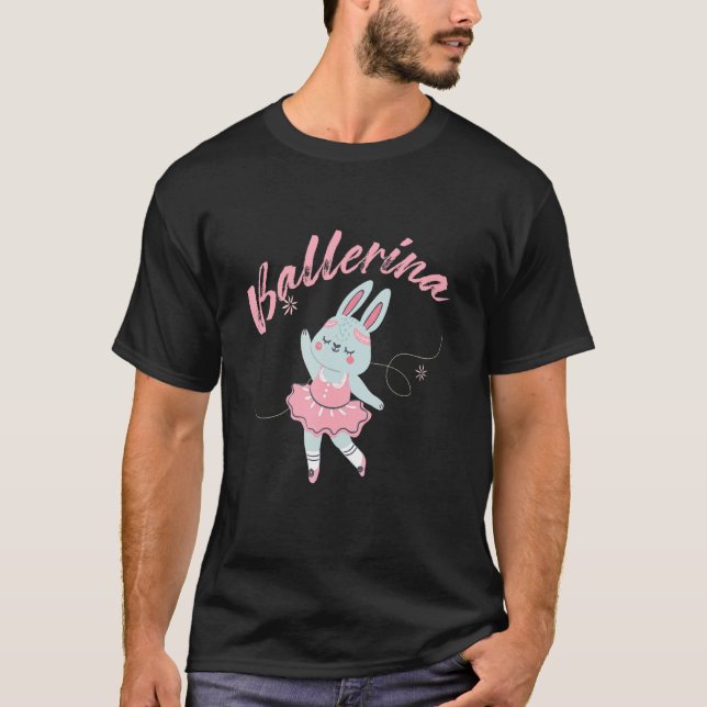 T-shirt Ballet Dancer Ballerina Lapin Bunny Dance Musique  (Devant)