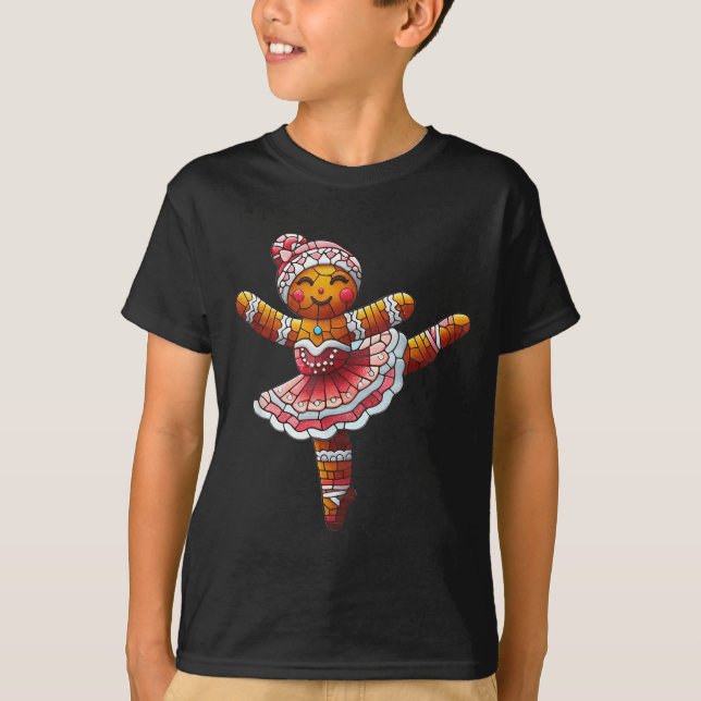 T-shirt Ballet Dancer Gingerbread Christmas Dance Teacher  (Devant)