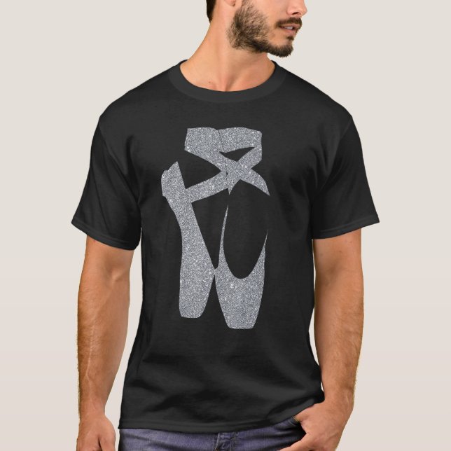 T-shirt Ballet Dancer Silver Point Shoes Graphic Cute Ball (Devant)