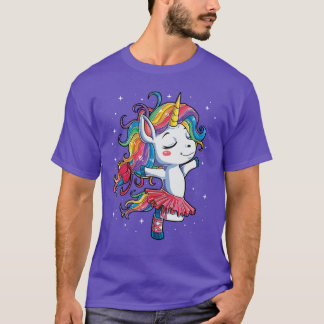 T-shirt Ballet Dancer Unicorn shirt Girls Rainbow Ballerin