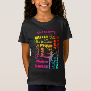 T-Shirt Ballet Danser Ballerina Girls mignonne Personnalis
