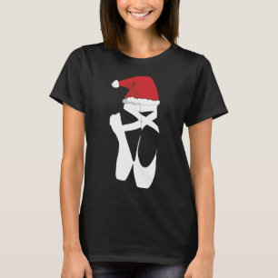 T-shirt Ballet Pointe Chaussure Noël Santa Hat